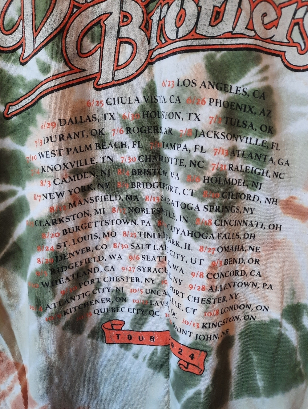 The Doobie Brothers 2024 Tour Tie Dye Concert Short Sleeve T-shirt Size Medium - Picture 11 of 11